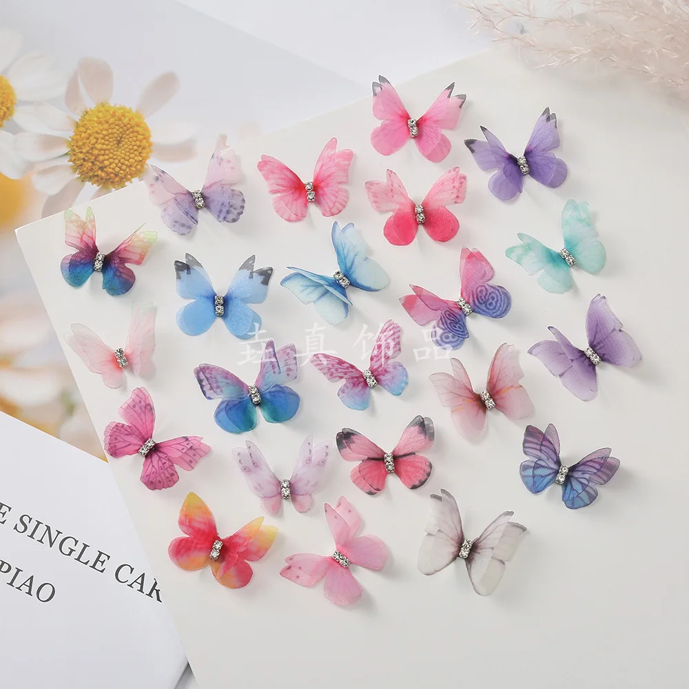 5PCS Princess Mesh Double-layer Butterfly Hairpins 5