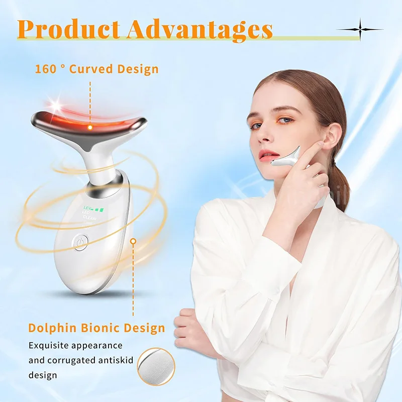 7 Colors Anti Wrinkle Facial Massager Neck Face Beauty Device Skin Tighten Facial Lift Device Reduce Double Chin Skin Care Tool 3