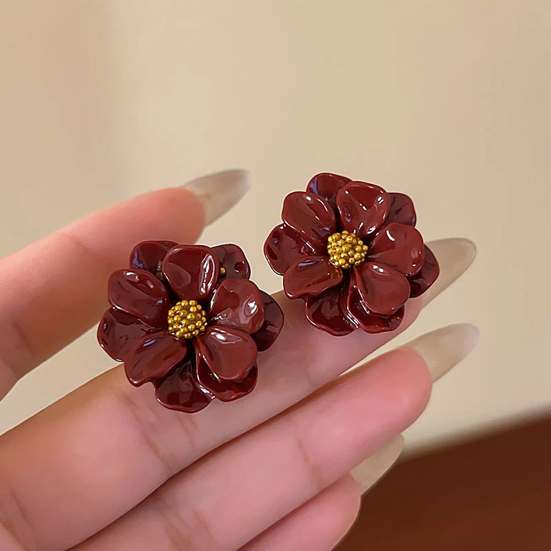 Camellia Flowers Stud Earrings 6