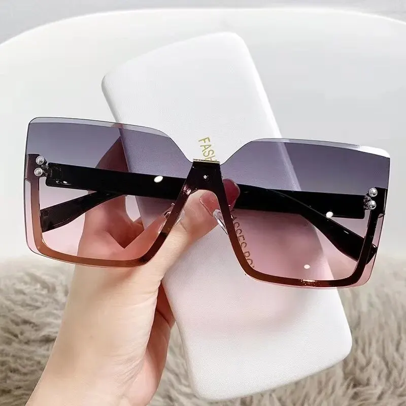 New European And American Style Half-frame Metal Sunglasses Fashion Slim Women's Sunglasses Anti-uv Glasses 2