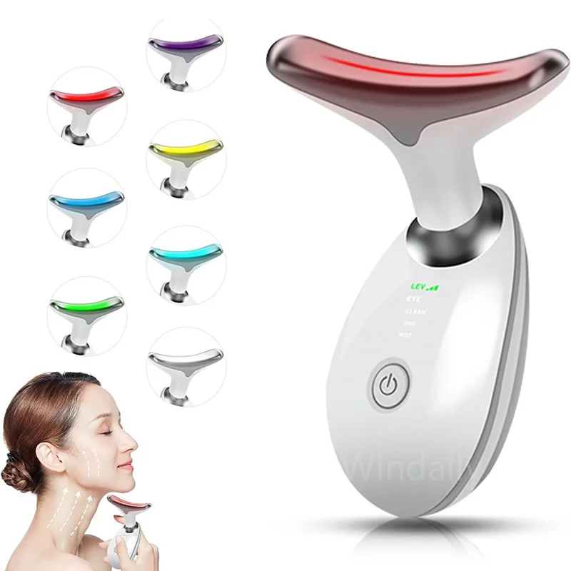 7 Colors Anti Wrinkle Facial Massager Neck Face Beauty Device Skin Tighten Facial Lift Device Reduce Double Chin Skin Care Tool 1