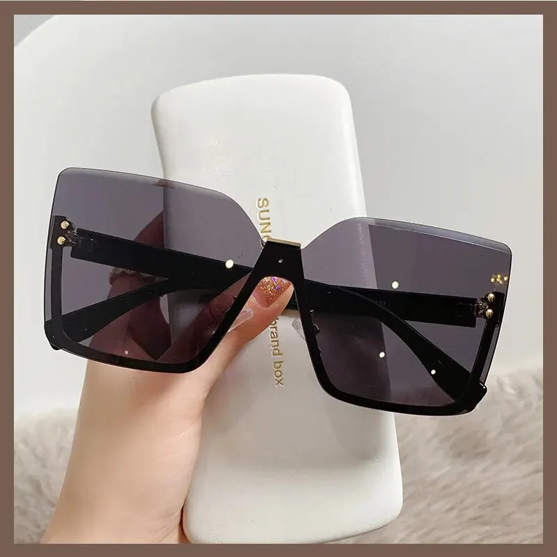 New European And American Style Half-frame Metal Sunglasses Fashion Slim Women's Sunglasses Anti-uv Glasses 5