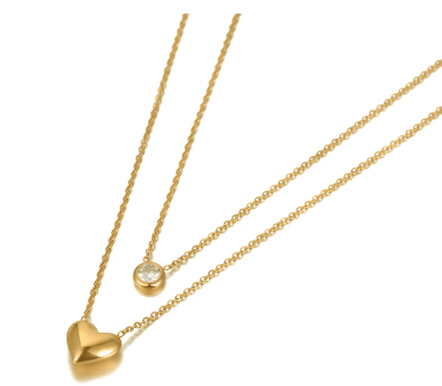 Double Layer Heart Necklace - Image 3
