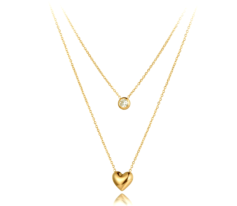 Double Layer Heart Necklace - Image 5