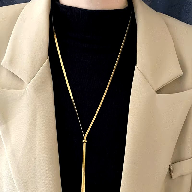 Adjustable Snake Chain Sweater Necklace - Image 5
