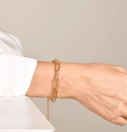 Textured Paperclip Chain Bracelet and Necklace - Image 3